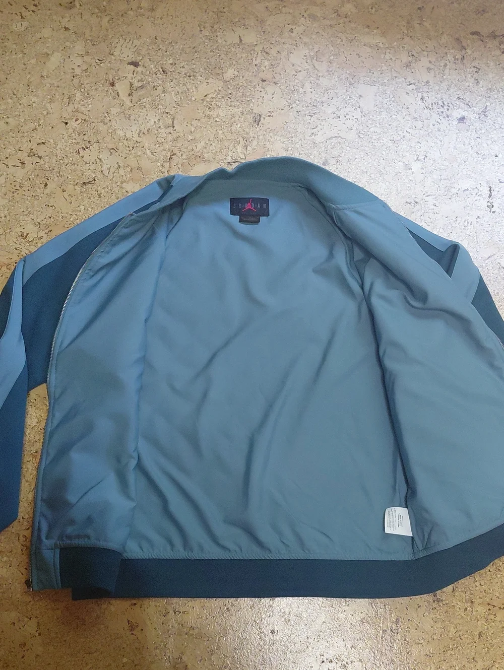 Jordan Men's Teal/Dark Teal Remastered Quited Bomber Jacket Size M